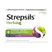 Przeziębienie i grypa - RECKITT BENCKISER HEALTHCARE (POLAND) SP. Z O.O. Strepsils Herbal Bez Czarny i Jeżówka 24 Pastylki Do Ssania - miniaturka - grafika 1