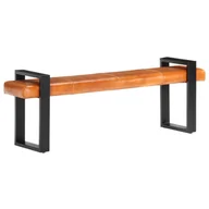 Inne meble do salonu - vidaXL Ławka, 160 cm, czarno-brązowa, prawdziwa skóra kozia - miniaturka - grafika 1