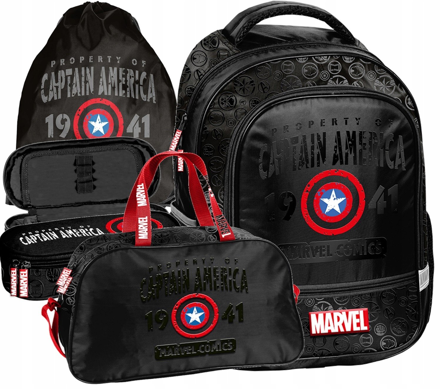 Zestaw szkolny plecak tornister Marvel Captain America