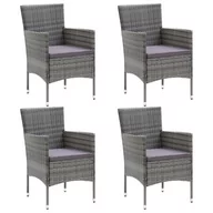 Fotele i krzesła ogrodowe - vidaXL Krzesła ogrodowe, 4 szt., rattan PE, szare! 310563 - miniaturka - grafika 1