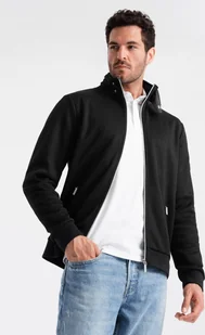 Kurtka męska Ombre Męska kurtka z wysokim kołnierzem i polarowym wnętrzem czarna V1 OM-JANP-0154 S - Kurtki męskie - miniaturka - grafika 1