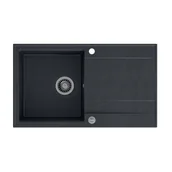 Zlewozmywaki - QUADRON Zlew EVAN 111 black diamond + syfon INOX - miniaturka - grafika 1