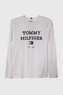 Bluzki dla chłopców - Tommy Hilfiger longsleeve bawełniany dziecięcy kolor biały z nadrukiem - miniaturka - grafika 1