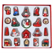 Bombki - ZAWIESZKI NA CHOINKĘ ŚWIĄTECZNE FIGURKI DREWNIANE BOMBKI OZDOBY 20SZT - miniaturka - grafika 1