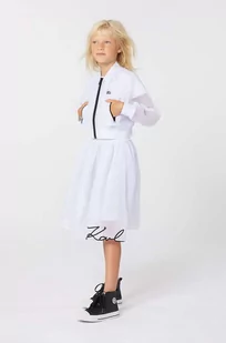 Karl Lagerfeld kurtka dziecięca kolor biały - Kurtki i płaszcze dla dziewczynek - miniaturka - grafika 1