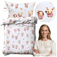 Pościel dla dzieci - Pościel Dziecięca 100x135 + 40x60 100% Bawełna Króliczki Róż Polski Produkt - miniaturka - grafika 1