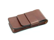 Etui na długopisy i pióra - Skórzane etui na 3 długopisy i pióra brązowe - skóra naturalna - miniaturka - grafika 1