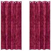 Zasłony - vidaXL Zasłona z zasłonami 2 pcs czerwone wino 245 x 140 cm Aksamit - miniaturka - grafika 1