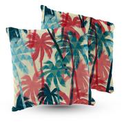 Poduszki dekoracyjne - Poduszka welur kolorowe palmy - miniaturka - grafika 1