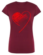 Koszulki i topy damskie - Walentynki T-Shirt damski Czerwone SERCE r.XXL - miniaturka - grafika 1