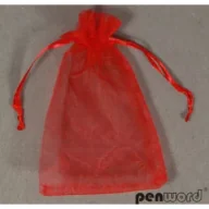 Opakowania i torebki na prezenty - Woreczki organzowe czerwone 10x15cm - miniaturka - grafika 1