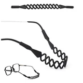 Akcesoria do okularów - Silikonowy pasek do okularów plecionka - Czarny - miniaturka - grafika 1