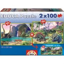 Educa 15620 dziecko puzzle dinozaur-świata, 2 X 100-częściowy - Puzzle - miniaturka - grafika 1