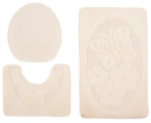 Miękki kremowy komplet dywaników do łazienki P0-H56 - Dywaniki łazienkowe Miękki kremowy komplet dywaników do łazienki P0-H56 - Dywaniki łazienkowe - miniaturka - grafika 1