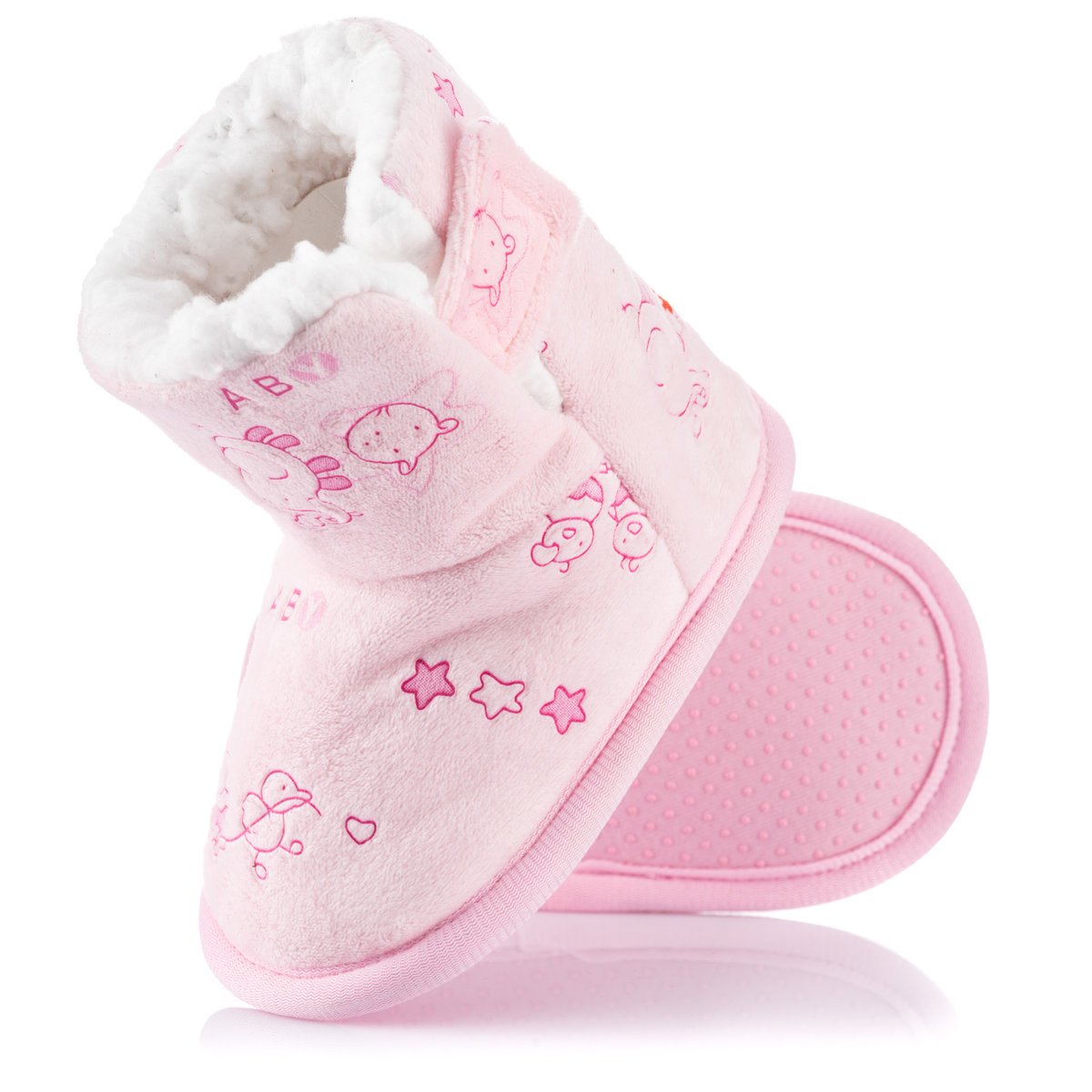 Domowe Buciki Kapcie Ocieplane Zapinane Rzep