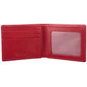 Portfele - Cienki portfel damski skórzany typu SLIM (Czerwony) - miniaturka - grafika 1
