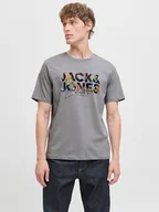 Koszulki męskie - Jack & Jones Koszulka "Jjgeplas" w kolorze szarym - miniaturka - grafika 1