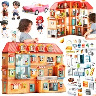 Klocki - KLOCKI KONSTRUKCYJNE LUKSUSOWA WILLA DUŻY PIĘTROWY DOM 690 el. DOMEK LED 3+ - miniaturka - grafika 1