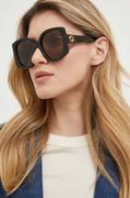 Okulary przeciwsłoneczne - Gucci okulary przeciwsłoneczne damskie kolor brązowy - miniaturka - grafika 1