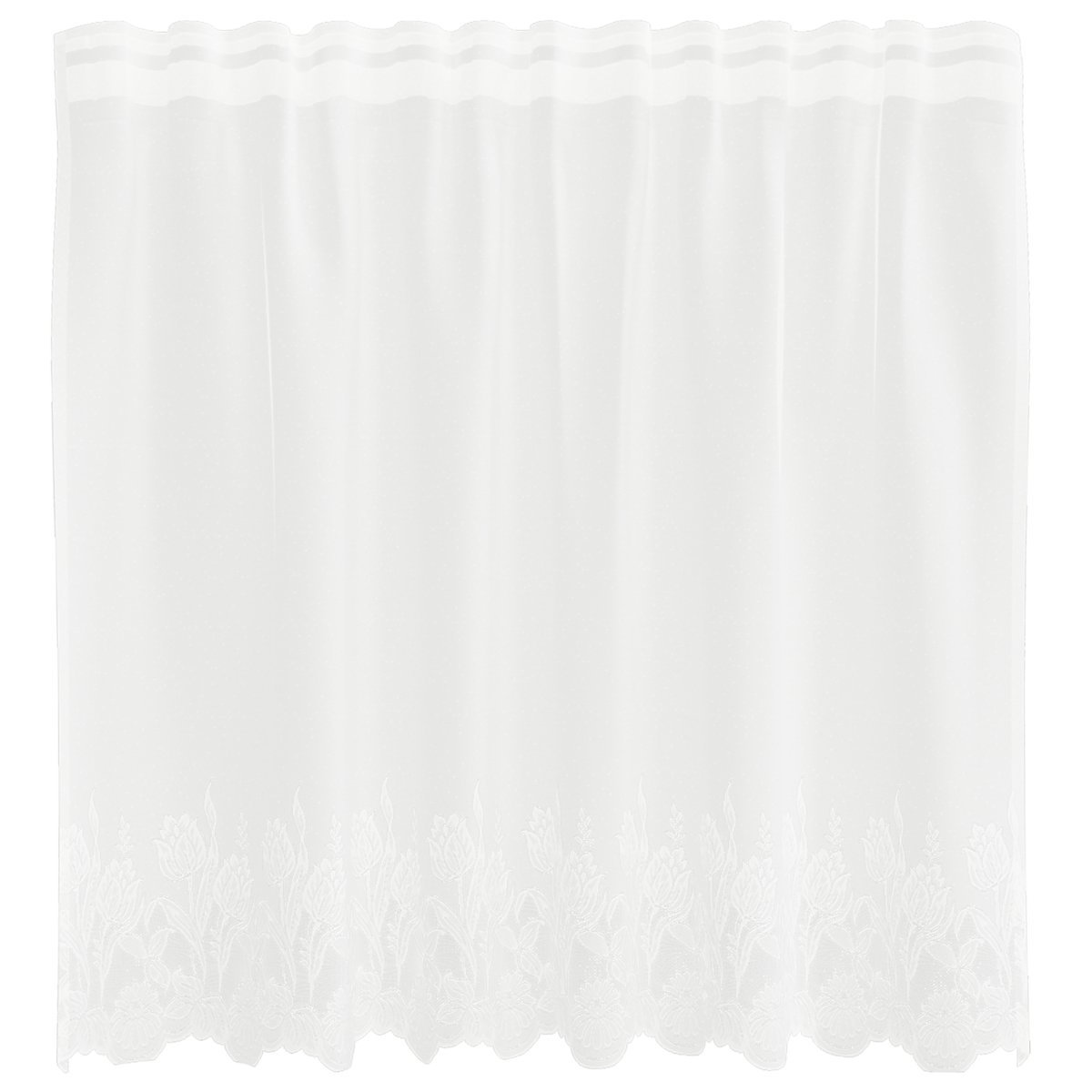 vidaXL Firanka Koronkowa z zasłonami Kwiatowy Biały 150 x 80 cm Poliester