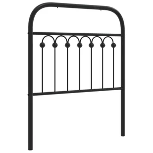 vidaXL Metalowe wezgłowie, czarne, 75 cm - Inne meble do sypialni - miniaturka - grafika 1