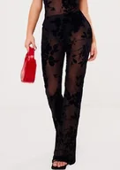 Spodnie damskie - PRETTYLITTLETHING SPODNIE PROSTE CZARNE 38 EJR - miniaturka - grafika 1