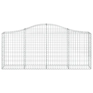 VIDAXL Kosze gabionowe, 4 szt, 200x30x80/100 cm, galwanizowane żelazo - Ogrodzenia - miniaturka - grafika 5