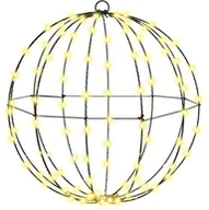 Ozdoby bożonarodzeniowe - vidaXL Piłka z 120 diodami LED Ciepła biel 40 cm Metal - miniaturka - grafika 1
