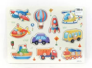 Puzzle drewniane Pojazdy 10 elementów - Zabawki konstrukcyjne - miniaturka - grafika 1