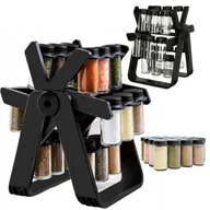 Pojemniki kuchenne - STOJAK NA PRZYPRAWY OBROTOWY PRZYPRAWNIK SZKLANE POJEMNIKI SŁOIKI ORGANIZER - miniaturka - grafika 1