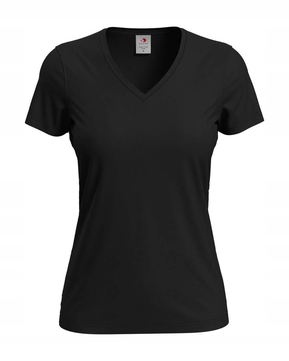 Koszulka damska T-shirt damski Stedman Classic-T V-neck ST2700 Black M