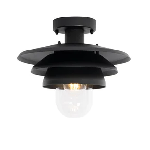 QAZQA Designerska lampa sufitowa zewnętrzna czarna IP44 - Morty - Lampy sufitowe - miniaturka - grafika 1
