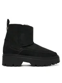 Śniegowce damskie - Tommy Hilfiger Śniegowce Real Shearling Pullon FW0FW08997 Czarny - miniaturka - grafika 1