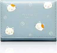 Portfele - Etui na karty ze skóry PU Slim Mały portfel damski Multi Slots Przechowywanie i ochrona dowodów osobistych (niebieski) - miniaturka - grafika 1