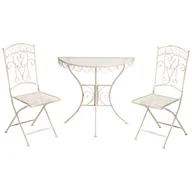 Meble ogrodowe - Beliani zestaw mebli balkonowych JUINA Metal Jasnobeżowy - miniaturka - grafika 1