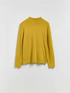 Reserved - Sweter z wiskozą - musztardowy - Swetry męskie - miniaturka - grafika 1