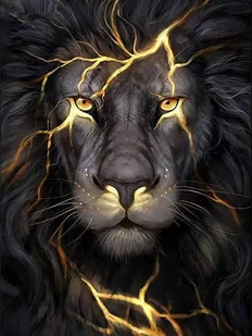 Artnapi 40x50cm Malowanie Po Numerach - Ciemny lew - Na Drewnianej Ramie - Malowanie po numerach - miniaturka - grafika 1