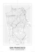 Plakaty - Plakat NICE WALL San Francisco, Czarno-biała mapa 61x91,5 cm - miniaturka - grafika 1