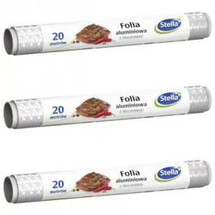 Stella Folia aluminiowa 20m zestaw 3 szt. - Folia, papier śniadaniowy, serwetki - miniaturka - grafika 1