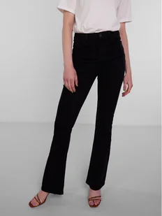 Pieces Jeansy 17111068 Czarny Flared Fit - Spodnie damskie - miniaturka - grafika 1