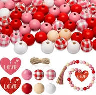 Biżuteria dla dzieci - Haooryx Drewniane Koraliki Diy Do Tworzenia Ozdób (B4028) - miniaturka - grafika 1