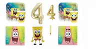 Dekoracje i nakrycia stołu na imprezę - Zestaw 4 Urodziny Spongebob Patryk Balony Talerzyki Kubki Serwetki - miniaturka - grafika 1
