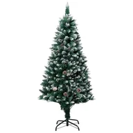 Choinki - vidaXL Sztuczna choinka z szyszkami i białym śniegiem, 150 cm - miniaturka - grafika 1
