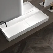 Umywalki - Bernstein Umywalka ścienna/nablatowa TWG211 odlew mineralny - biały mat - 80 cm - miniaturka - grafika 1