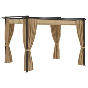 Altany ogrodowe - vidaXL Altana ogrodowa z zasłonami, 3 x 3 m, antracytowa, stal - miniaturka - grafika 1