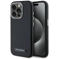 Etui i futerały do telefonów - Etui Karl Lagerfeld FW Metal Plate MagSafe do iPhone 15 Pro Max czarny - miniaturka - grafika 1
