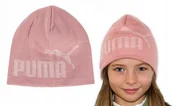 Czapki damskie - Markowa puma ciepła zimowa stylowa czapka młodzieżowa różowa uniwersalna - miniaturka - grafika 1