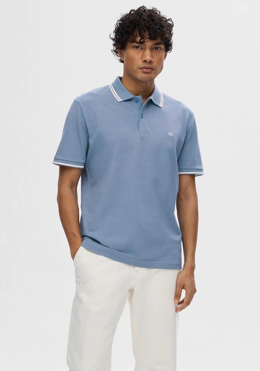 polo uomo selected 16087840 dante sport cashmere blue
