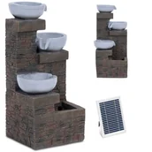 Fontanny ogrodowe - Fontanna ogrodowa solarna z oświetleniem LED 3 misy 3 W - miniaturka - grafika 1