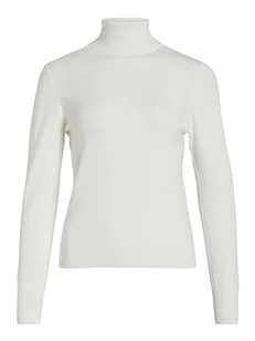 Vila Damski top z dzianiny z golfem, White Alyssum, M - Koszulki i topy damskie - miniaturka - grafika 1